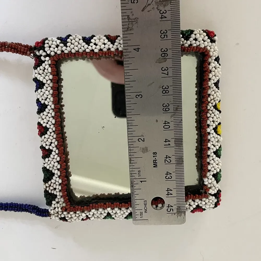 Mirror Vintage Handmade Beaded South Africa Or South America - 301